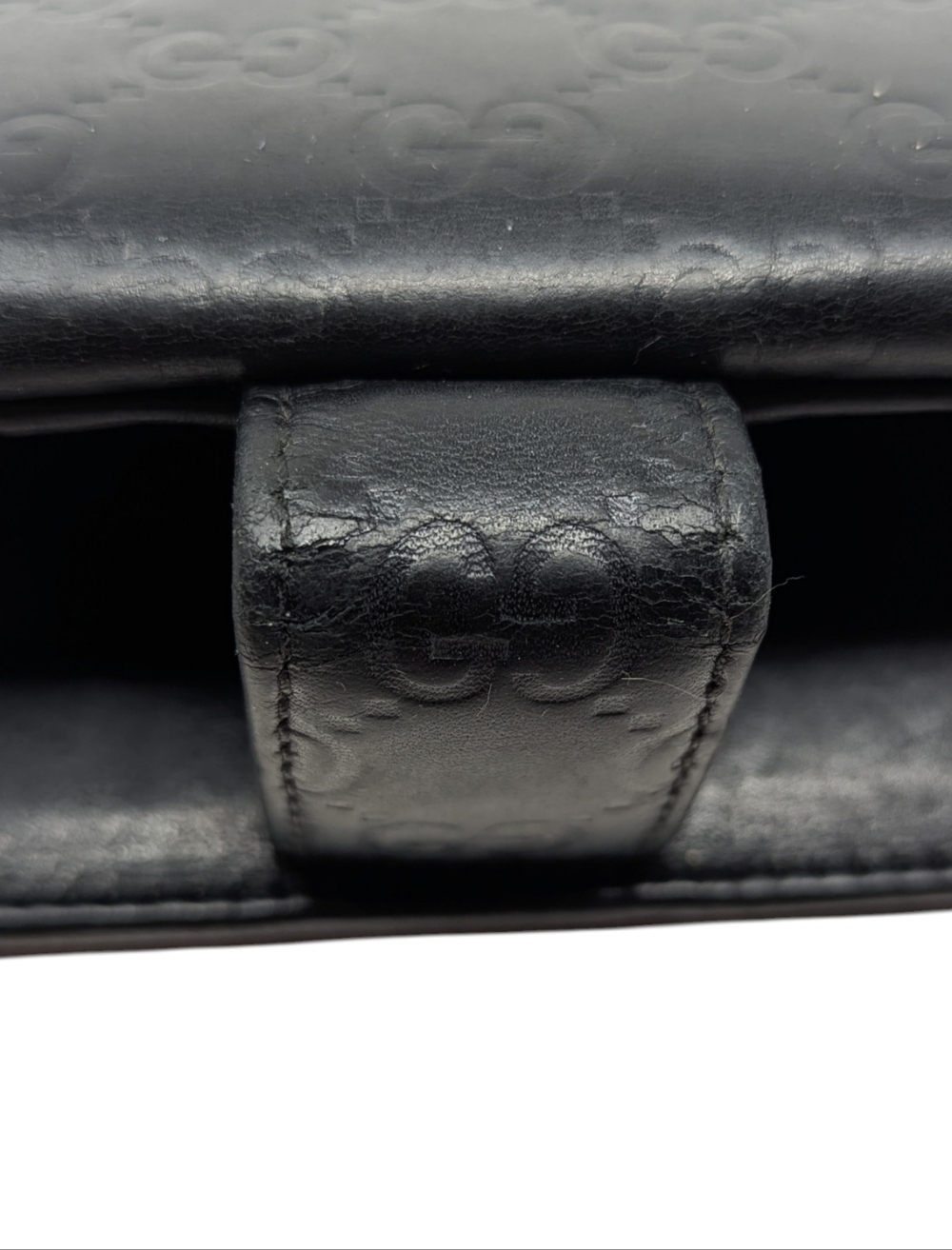 Gucci Guccissima Black Leather Interlocking GG Embossed Long Continental Wallet - Picture 16 of 16